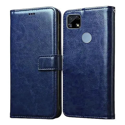 Realme C25 Flip Cover (Blue)