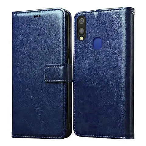 Samsung Galaxy A20 Flip Cover Case (Blue)