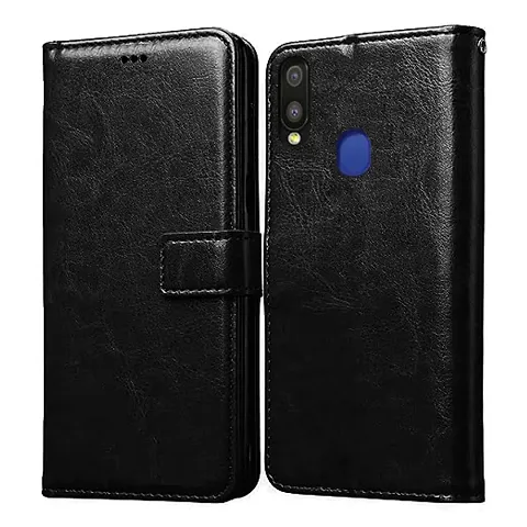 Samsung Galaxy A20 Flip Cover Case (Black)