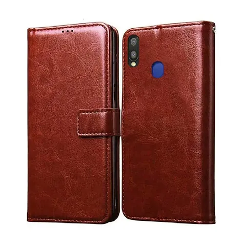 Samsung Galaxy A30 Flip Cover Case (Brown)