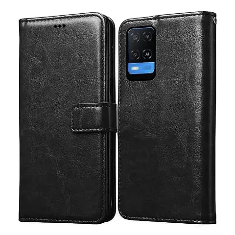 Oppo A54 4G Flip Cover (Black)