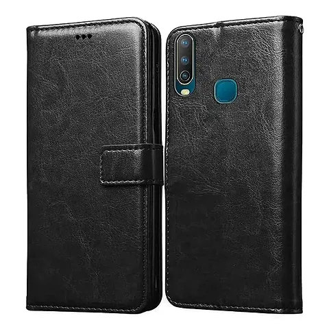 Vivo Y12 Flip Cover (Black)