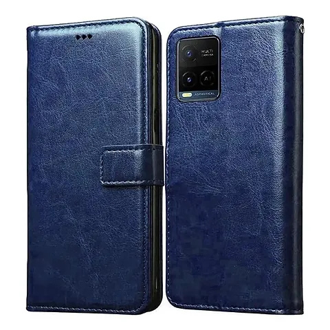 Vivo Y21T Flip Cover (Blue)