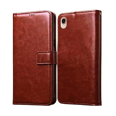 Vivo 1820 Flip Cases  Cover (Brown)