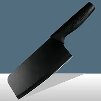YELONA Cleaver Butcher Meat Knife Black Stainless Steel Premium Non Stick Coating, Sharp Blade for Chopping, Cutting, Slicing Multipurpose for Home, Kitchen-thumb1