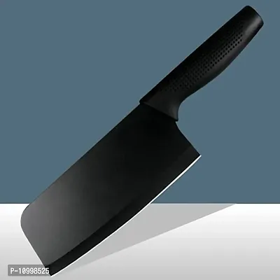 YELONA Cleaver Butcher Meat Knife Black Stainless Steel Premium Non Stick Coating, Sharp Blade for Chopping, Cutting, Slicing Multipurpose for Home, Kitchen-thumb2