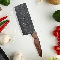 YELONA Brown Luxurious PP Marble Coated Stainless Steel Cleaver Butcher Knife Multipurpose use for Cutting Meat, Vegetable, Fruit 12 inch Knife-thumb1