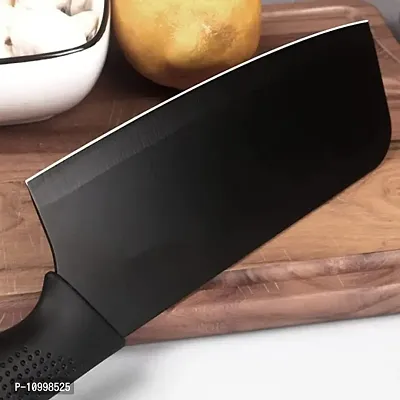 YELONA Cleaver Butcher Meat Knife Black Stainless Steel Premium Non Stick Coating, Sharp Blade for Chopping, Cutting, Slicing Multipurpose for Home, Kitchen-thumb3