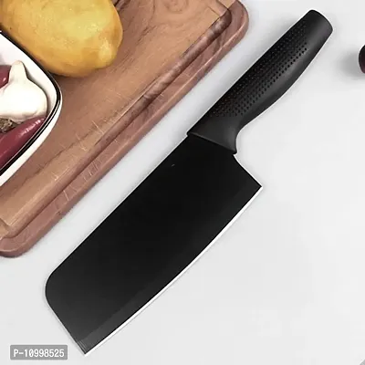 YELONA Cleaver Butcher Meat Knife Black Stainless Steel Premium Non Stick Coating, Sharp Blade for Chopping, Cutting, Slicing Multipurpose for Home, Kitchen-thumb5