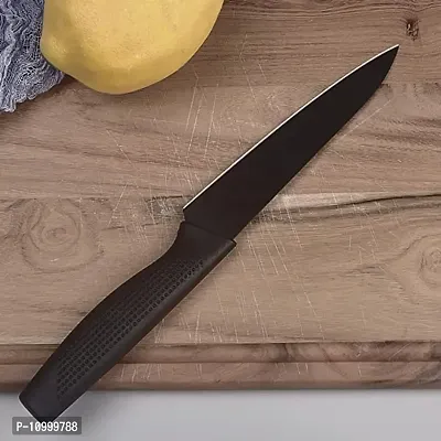 YELONA Paring Chef Knife Black Stainless Steel Non Stick Coating Daily Use, Light Weight, Sharp Blade Chopping, Cutting, Slicing Multipurpose for Home, Kitchen-thumb4