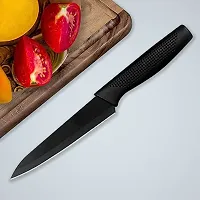 YELONA Paring Chef Knife Black Stainless Steel Non Stick Coating Daily Use, Light Weight, Sharp Blade Chopping, Cutting, Slicing Multipurpose for Home, Kitchen-thumb1