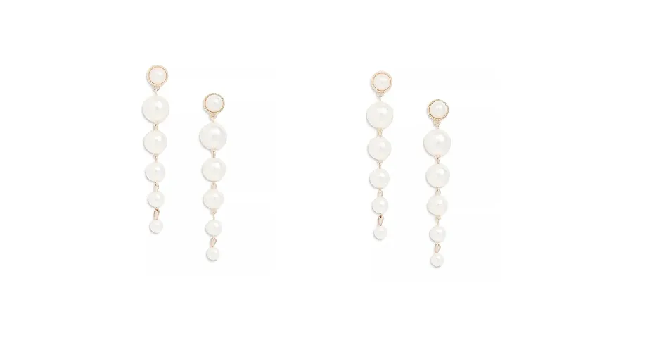 Stylish Classic Pearl String Earrings Studs To Long Dangles Pack Of 2