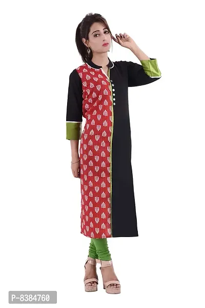 Romile's Straight printed cotton Women kurta Red  Black color (SKU VR0024MJU SIZE L-XL-XXL)0915Q71CE3E-thumb0