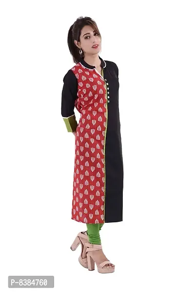 Romile's Straight printed cotton Women kurta Red  Black color (SKU VR0024MJU SIZE L-XL-XXL)0915Q71CE3E-thumb2