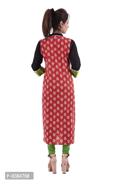 Romile's Straight printed cotton Women kurta Red  Black color (SKU VR0024MJU SIZE L-XL-XXL)0915Q71CE3E-thumb3