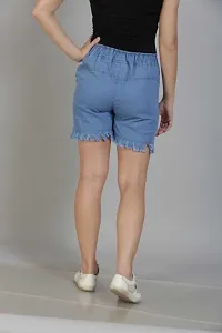 Women Printed Denim Shorts-thumb2