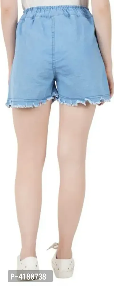 Women Printed Denim Shorts-thumb4