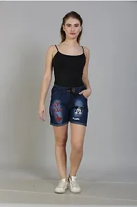 Romile Women Blue Color Denim Shorts-thumb3