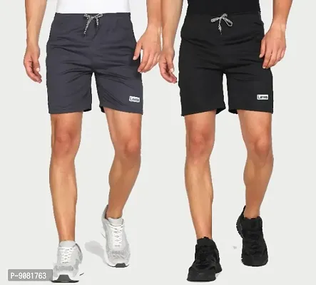 Classic Polyester Solid Sports Shorts for Men, Pack of 2-thumb0
