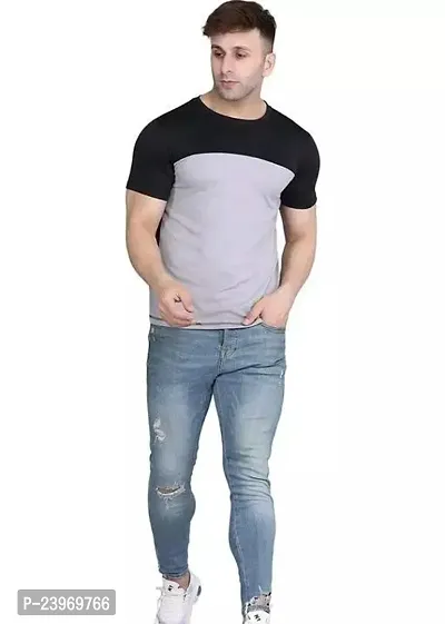 Reliable Multicoloured Cotton Printed Round Neck Tees For Men