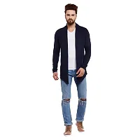 TRIKSH International Premium Men's Cotton Open Shrug | Full Sleeve Cotton Open Long Cardigan for Men | Best for Casual Wear,Plain Shrug (XL, Navy Blue)-thumb4