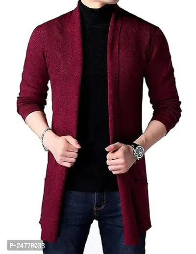 TRIKSH Men's Premium Cotton Blend Cardigan ? Shawl Collar Shrug, Lapel Collar, Casual  Warm Winter, Summer Wear-thumb0
