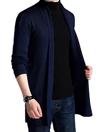 TRIKSH Men's Premium Cotton Blend Cardigan ? Shawl Collar Shrug, Lapel Collar, Casual  Warm Winter, Summer Wear-thumb2