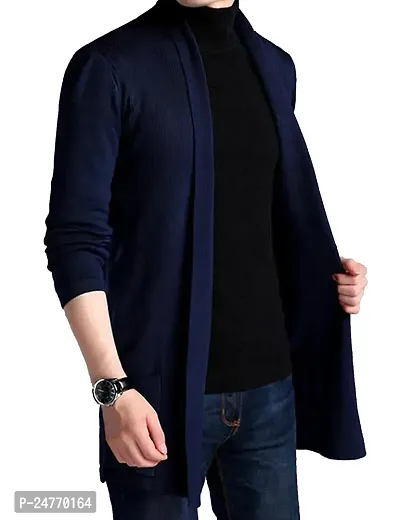 TRIKSH Men's Premium Cotton Blend Cardigan ? Shawl Collar Shrug, Lapel Collar, Casual  Warm Winter, Summer Wear-thumb3