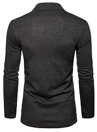 TRIKSH International || Premium Men's Cotton Open Shrug | Full Sleeve Cotton Open Long Cardigan for Men | Best for Casual Wear,Plain Shrug (2XL, Dark Grey)-thumb1
