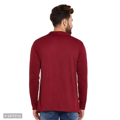 TRIKSH International Premium Men's Cotton Open Shrug | Full Sleeve Cotton Open Long Cardigan for Men | Best for Casual Wear,Plain Shrug (M, Maroon)-thumb4