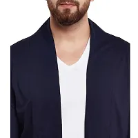 TRIKSH International Premium Men's Cotton Open Shrug | Full Sleeve Cotton Open Long Cardigan for Men | Best for Casual Wear,Plain Shrug (XL, Navy Blue)-thumb1