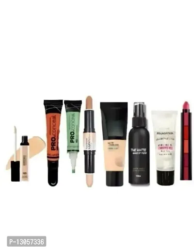 Makeup set offer ( three concealer, contour stick , foundation, primer, makeup fixer, 5in1 lipstick and eye liner)