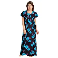 PMK FASHION 100% Cotton Nighty for Women || Long .,Length Printed Nighty/Maxi/Night Gown/Night Dress/Nightwear Inner  Sleepwear for Women's (Combo Pack of 2)-thumb1