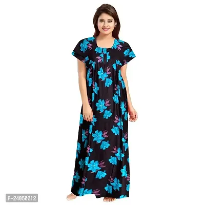 PMK FASHION 100% Cotton Nighty for Women || Long .,Length Printed Nighty/Maxi/Night Gown/Night Dress/Nightwear Inner  Sleepwear for Women's (Combo Pack of 2)-thumb2