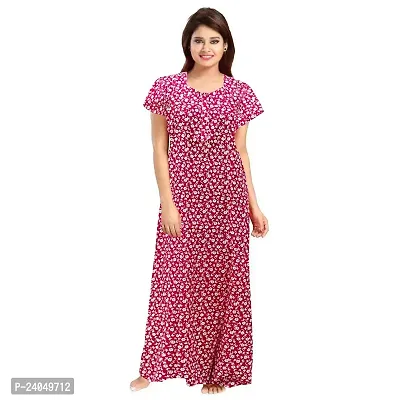 PMK FASHION 100% Cotton Nighty for Women || Long Length Printed Nighty/Maxi/Night Gown/Night Dress/Nightwear Inner  Sleepwear for Women's (Combo Pack of 2)-thumb2