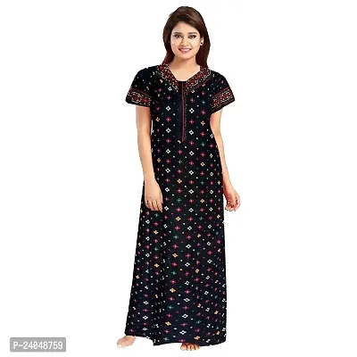 PMK FASHION 100% Cotton Nighty for Women || Long Length Printed Nighty/Maxi/Night Gown/Night Dress/Nightwear Inner  Sleepwear for Women's (Combo Pack of 2)-thumb5