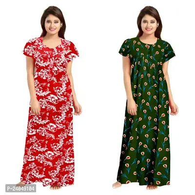 PMK FASHION 100% Cotton Kaftan for Women || Long Length Printed Nighty/Kaftan/Maxi/Night Gown/Night Dress/Nightwear Inner  Sleepwear for Women's (Combo Pack of 2)-thumb0