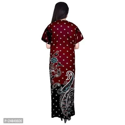 PMK FASHION 100% Cotton Kaftan for Women || Long Length Printed Nighty/Kaftan/Maxi/.Night Gown./Night Dress/Nightwear Inner  Sleepwear for Women's (Combo Pack of 2) Orange-thumb5