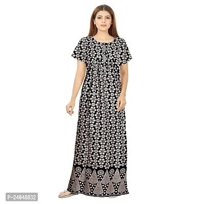 PMK FASHION 100% Cotton Nighty for Women || Long Length Printed Nighty/Maxi/Night Gown/Night Dress/Nightwear Inner  Sleepwear for Women's (Combo Pack of 2)-thumb4