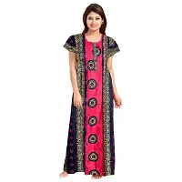 PMK FASHION 100% Cotton Nighty for Women || Long Length Printed Nighty/Maxi/Night Gown/Night Dress/Nightwear Inner  Sleepwear for Women's (Combo Pack of 2)-thumb1