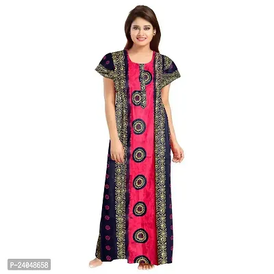 PMK FASHION 100% Cotton Nighty for Women || Long Length Printed Nighty/Maxi/Night Gown/Night Dress/Nightwear Inner  Sleepwear for Women's (Combo Pack of 2)-thumb2