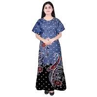 PMK FASHION 100% Cotton Nighty for Women || Long Length Printed Nighty/Maxi/Night Gown/Night Dress/Nightwear Inner  Sleepwear for Women's (Combo Pack of 2)-thumb1