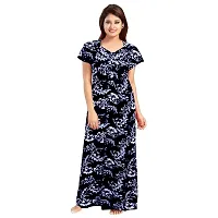 PMK FASHION 100% Cotton Nighty for Women || Long Length Printed Nighty/Maxi/Night Gown/Night Dress/Nightwear Inner  Sleepwear for Women's (Combo Pack of 2)-thumb1