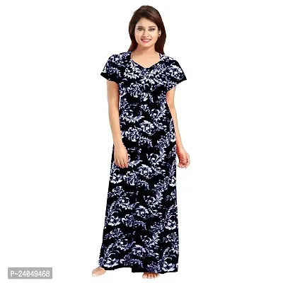 PMK FASHION 100% Cotton Nighty for Women || Long Length Printed Nighty/Maxi/Night Gown/Night Dress/Nightwear Inner  Sleepwear for Women's (Combo Pack of 2)-thumb2