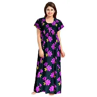 PMK FASHION 100% Cotton Nighty for Women || Long Length Printed Nighty/Maxi/Night Gown/Night Dress/Nightwear Inner  Sleepwear for Women's (Combo Pack of 2)-thumb2