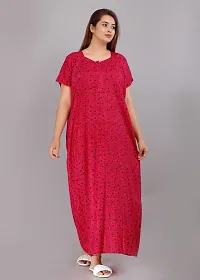 Comfortable Red Cotton Nightdress For Women-thumb1