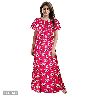 PMK FASHION 100% Cotton Nighty for Women || Long Length Printed Nighty/Maxi/Night Gown/Night Dress/Nightwear Inner  Sleepwear for Women's (Combo Pack of 2)-thumb4