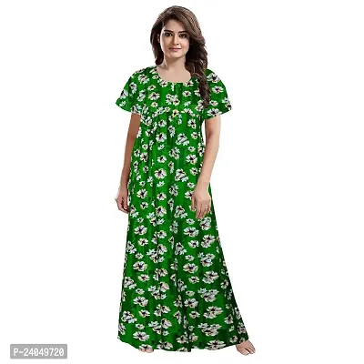 PMK FASHION 100% Cotton Nighty for Women || Long Length Printed Nighty/Maxi/Night Gown/Night Dress/Nightwear Inner .. Sleepwear for Women's (Combo Pack of 2)-thumb2