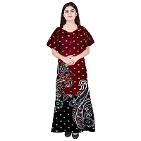 PMK FASHION 100% Cotton Nighty for Women || Long Length Printed Nighty/Maxi/Night Gown/Night Dress/Nightwear Inner  Sleepwear for Women's (Combo Pack of 2)-thumb1