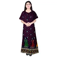 PMK FASHION 100% Cotton Nighty for Women || Long Length Printed Nighty/Maxi/Night Gown/Night Dress/Nightwear Inner  Sleepwear for Women's (Combo Pack of 2)-thumb1